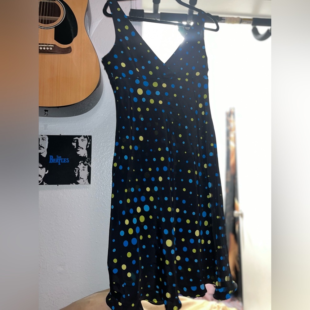 Express Brand Poka Dot Black Dress - Picture 3 of 3